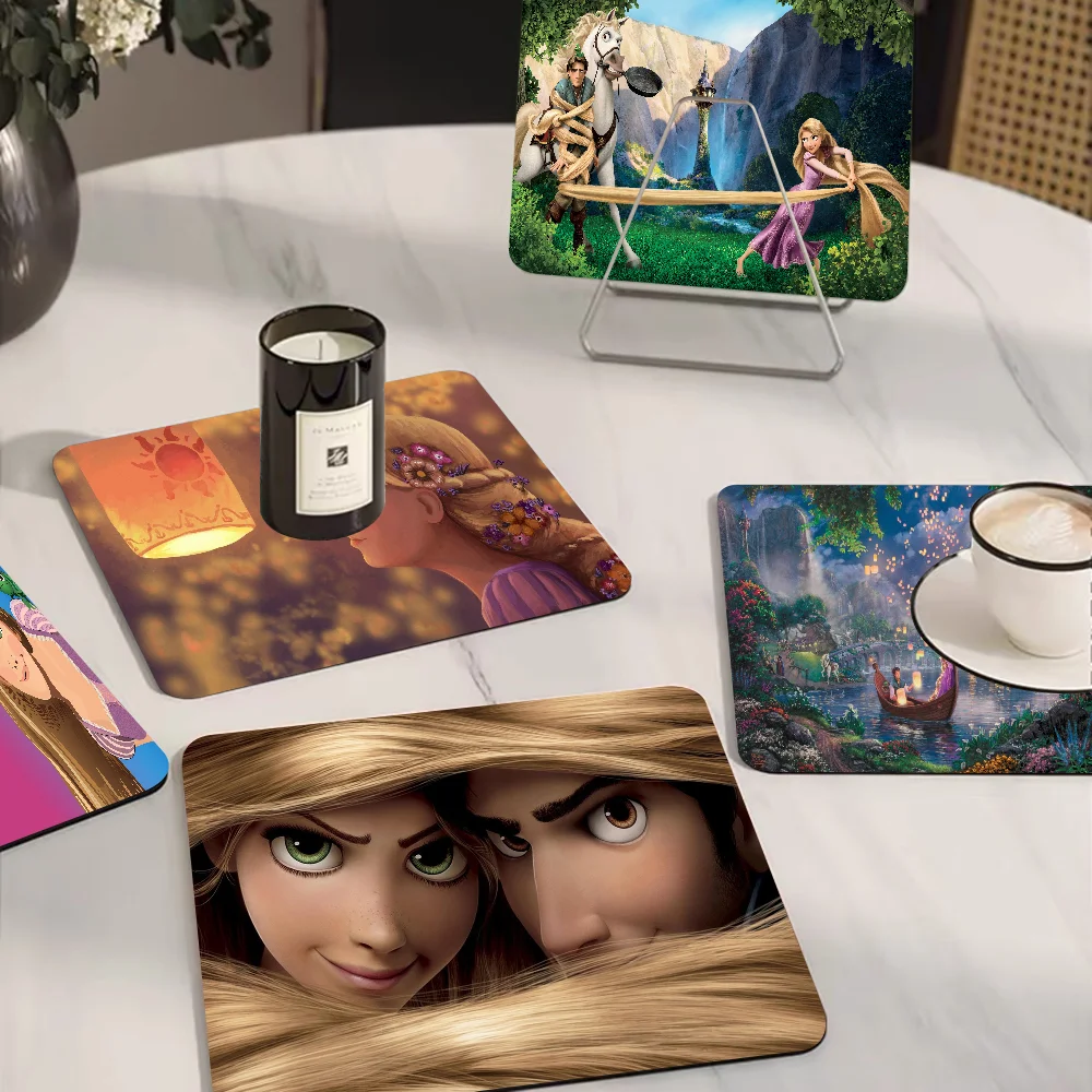 Movie Tangled Rapunzel Kitchen Dish Mat Absorbent Dining Table Mats Retro Non-slip Placemat Coffee Dish Tableware Mat