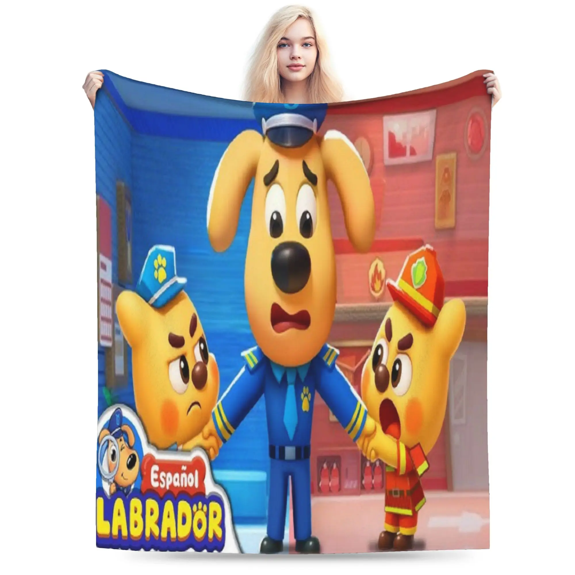 Safety Sheriff Labrador  Blanket Soft Flannel Cute Gift  Throw Blankets Plush Thin Quilt