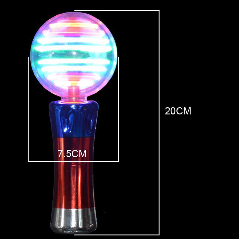 7.8 นิ้วกระพริบ LED Wand คอนเสิร์ต Glow Sticks Light Up Magic Ball ของเล่น Wand ที่น่าตื่นเต้น SPINNING Lightstick สําหรับวันเกิดเด็ก PARTY