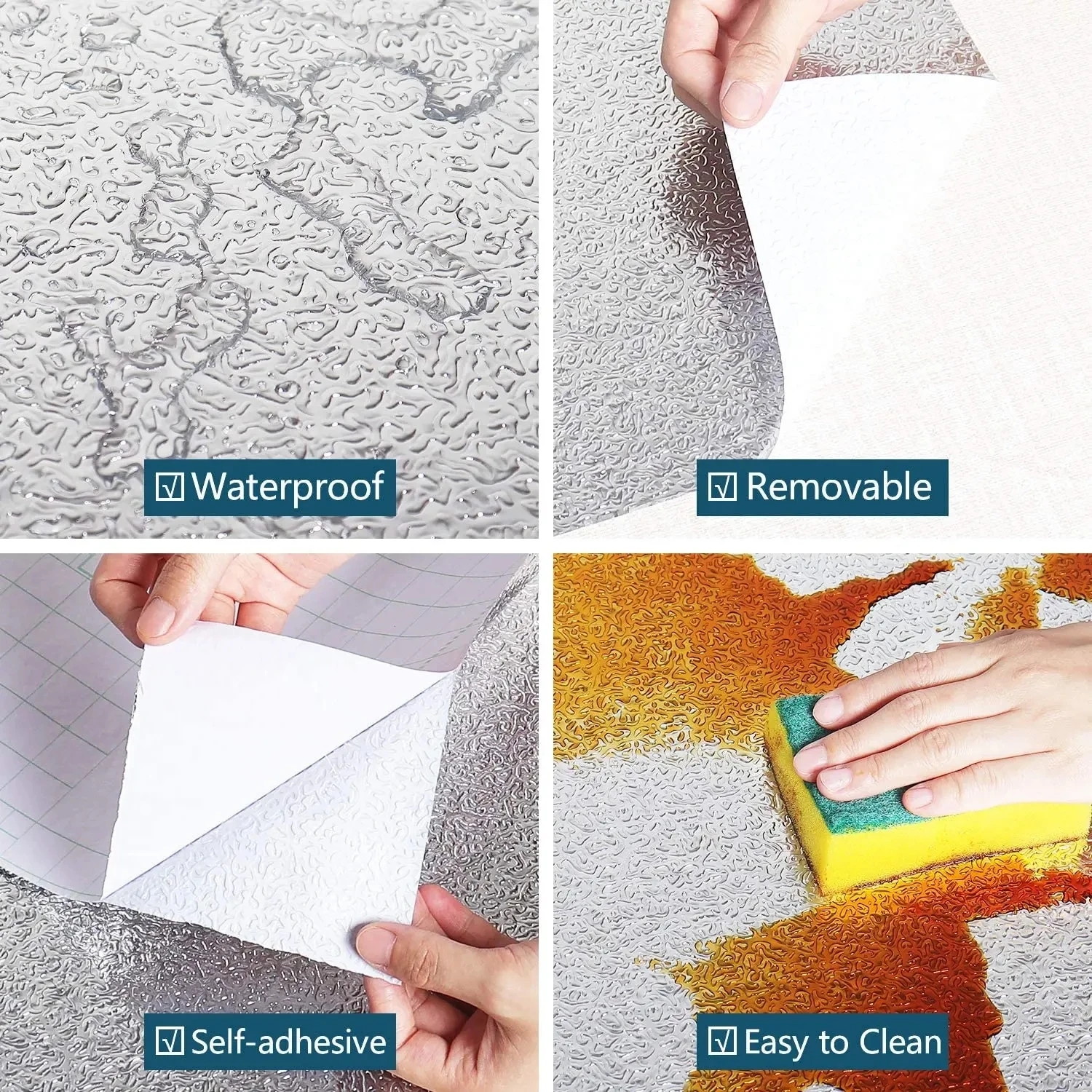 YITAPE Kitchen Aluminum Foil Sticker Self Adhesive Oil Proof Waterproof Wallpaper for Countertop Cabinet Drawer Shelf Liner view 6