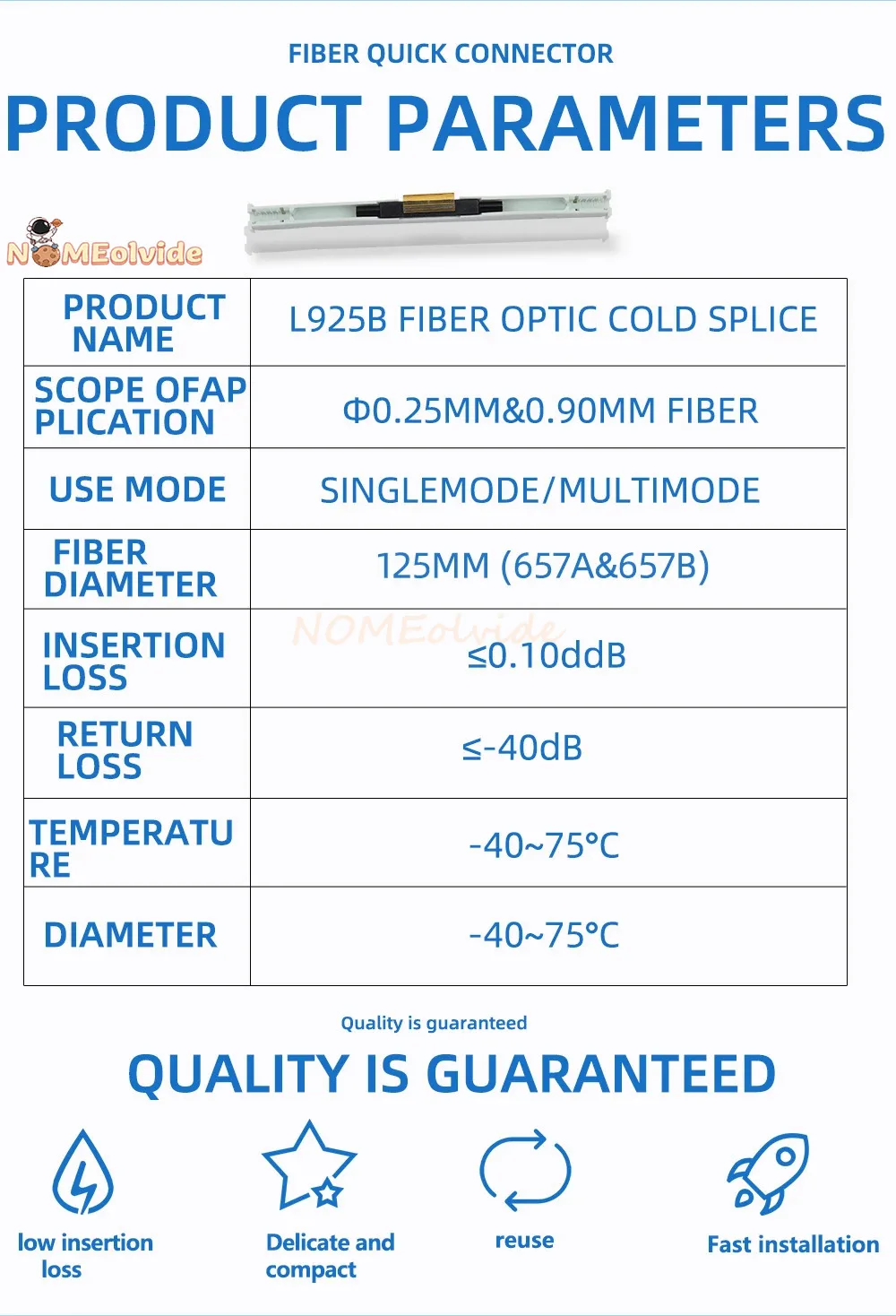 L925bp光ファイバースプライス,機械式スプライサー,高速コネクタ,コールドスプライス,ftth