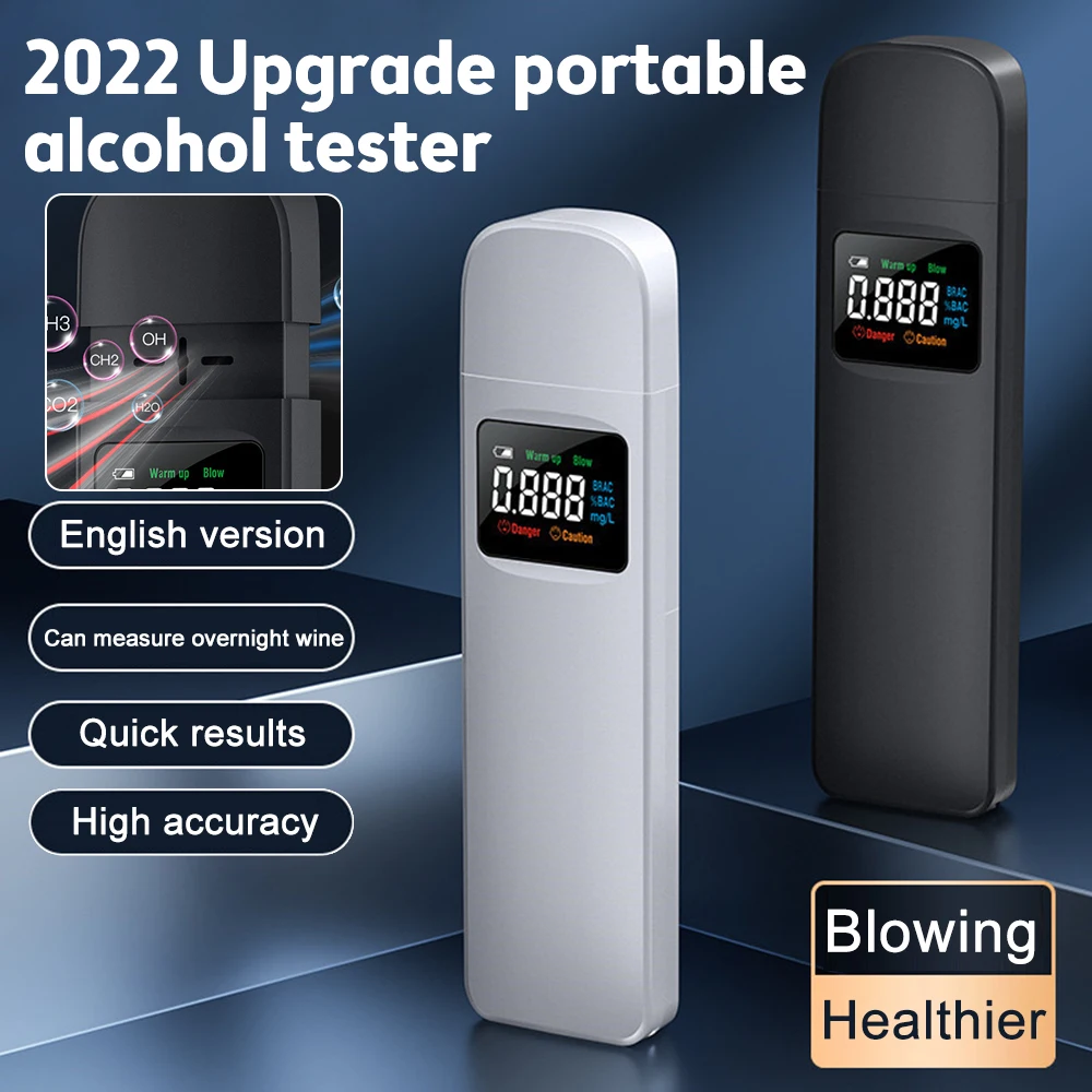 Electric Breathalyzer with LED Digital Display Professional Breath Alcohol Tester Non-touching Blowing Breathalyzers Tester