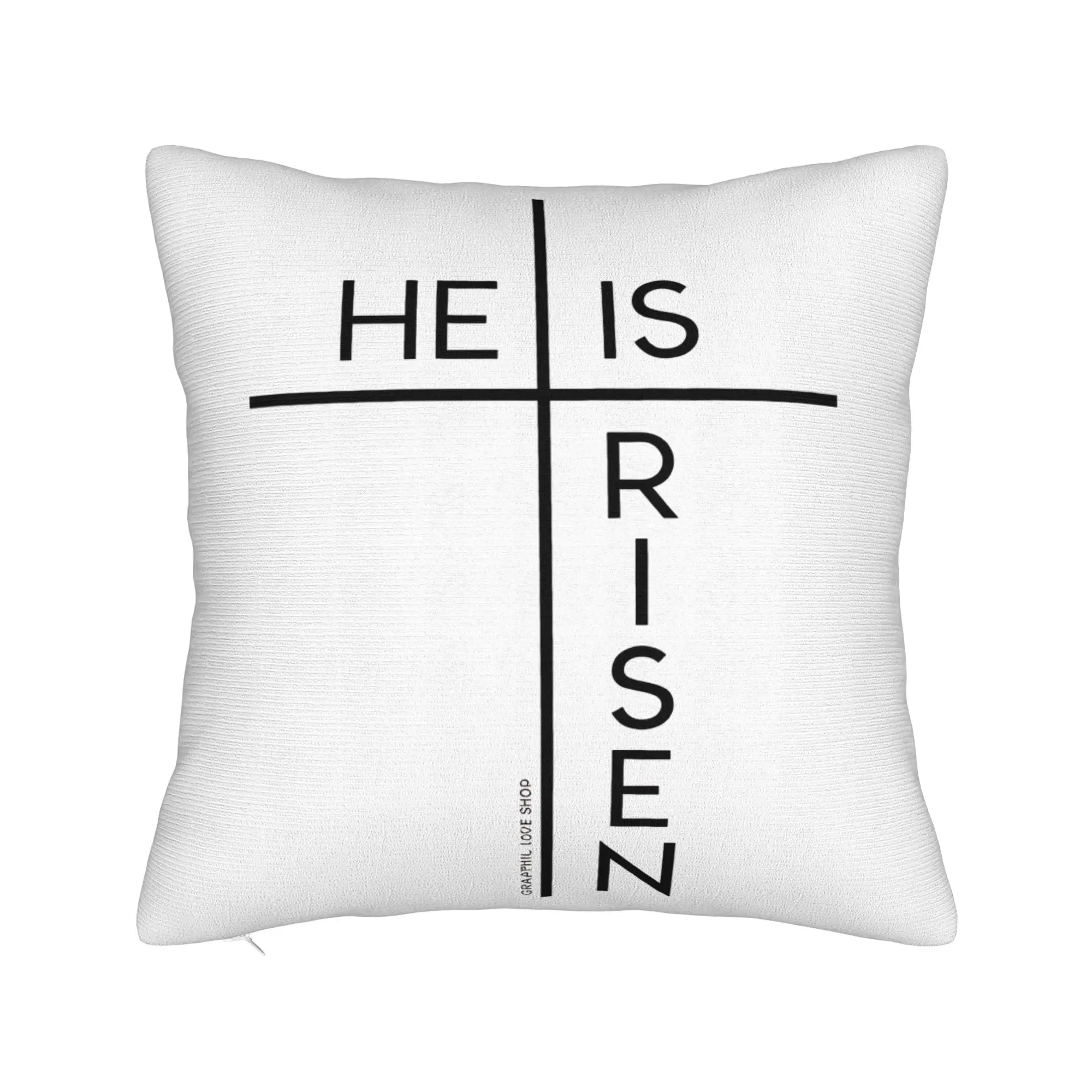 He is Risen Boho Easter Christian Cross Pillow Case  Cute Funny Pillow Cover Custom Pillowcases For Sofa Couch Bed Living Room