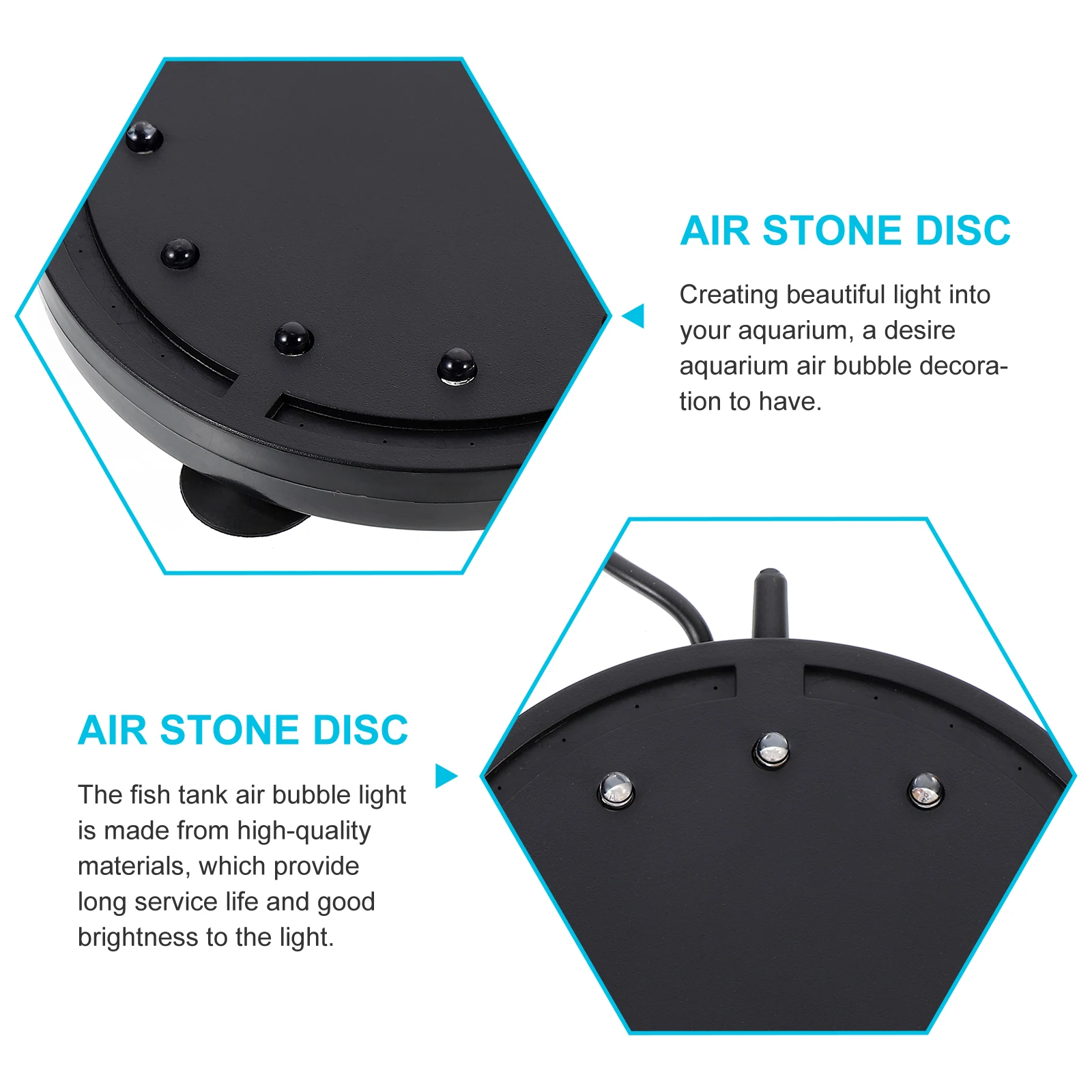 

Fish Tank Bubble Lamp Bowl Aquarium Air Lights Stone Disc LED Bubbler Decoration