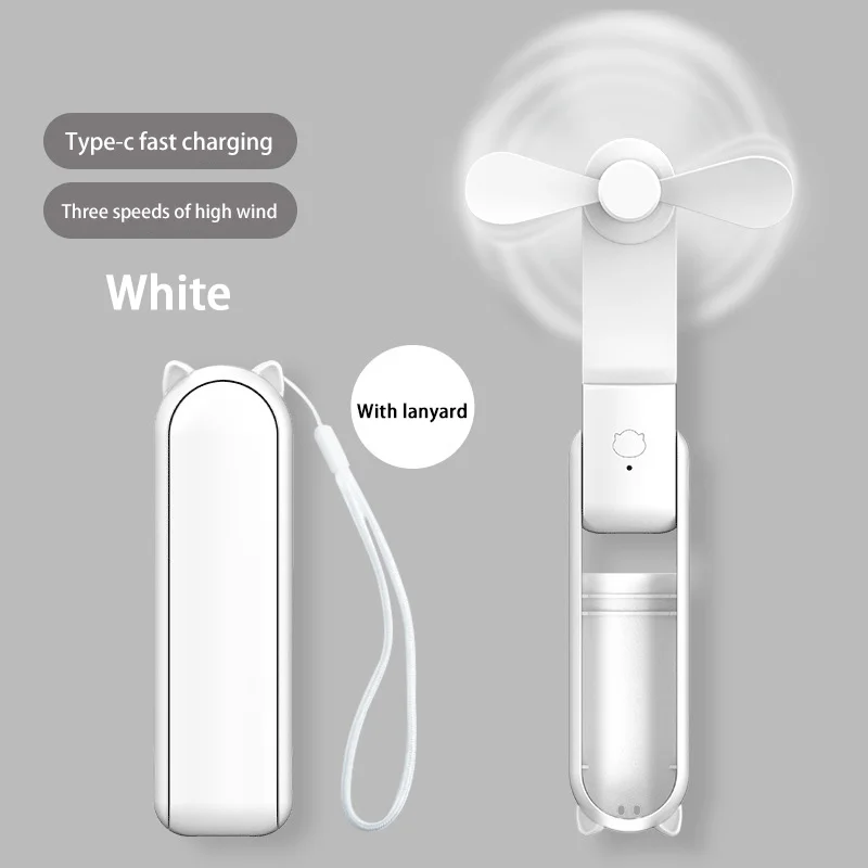 Mini Handheld Fan Small Pocket Fan USB Rechargeable Battery Fan Folding Cooling Hand Fan Mini USB Fan With Power Bank New