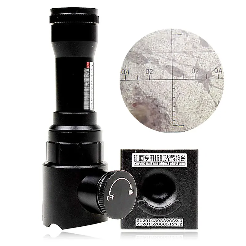 Handheld Jewelry Identify Helping Hand Magnifying Glass Led Lights with Scale Antique Diamond Loupe Jewel Magnifiers Microscope