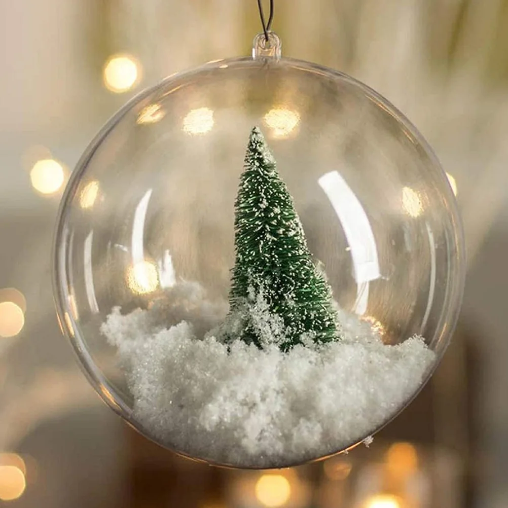 

24 Pcs Transparent Christmas Balls 4cm Plastic Hanging naments for Holiday Party Home Decor Xmas Tree Supplies