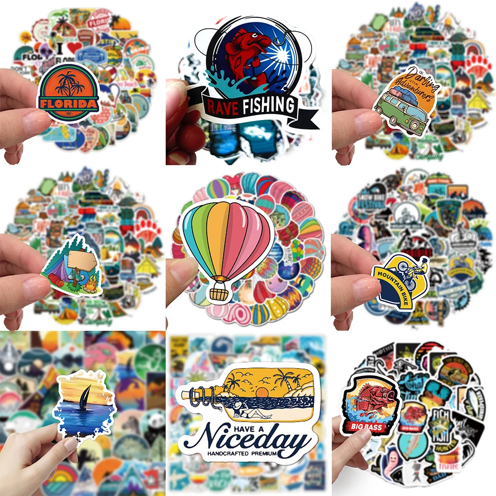 10/30/50PCS Cartoon Sports Stickers Series Creative Outdoor Mountain Graffiti Laptop Guitar Suitcase Helmet Decoration Wholesale