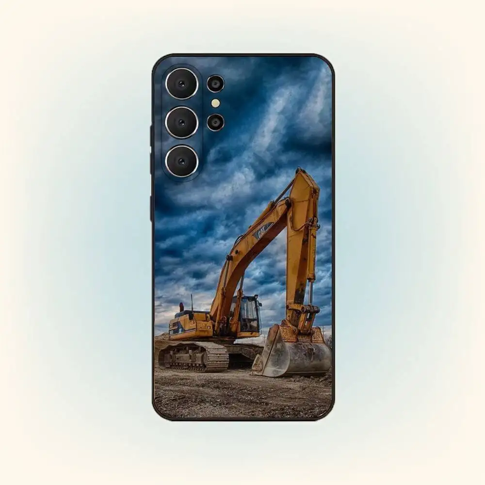 حافظة هاتف كلاسيكية لشاحنة C-Caterpillares لهاتف سامسونج S25,24,23,22,30,21,10,9,Ultra,Plus,Lite,FE حافظة سوداء ناعمة #4