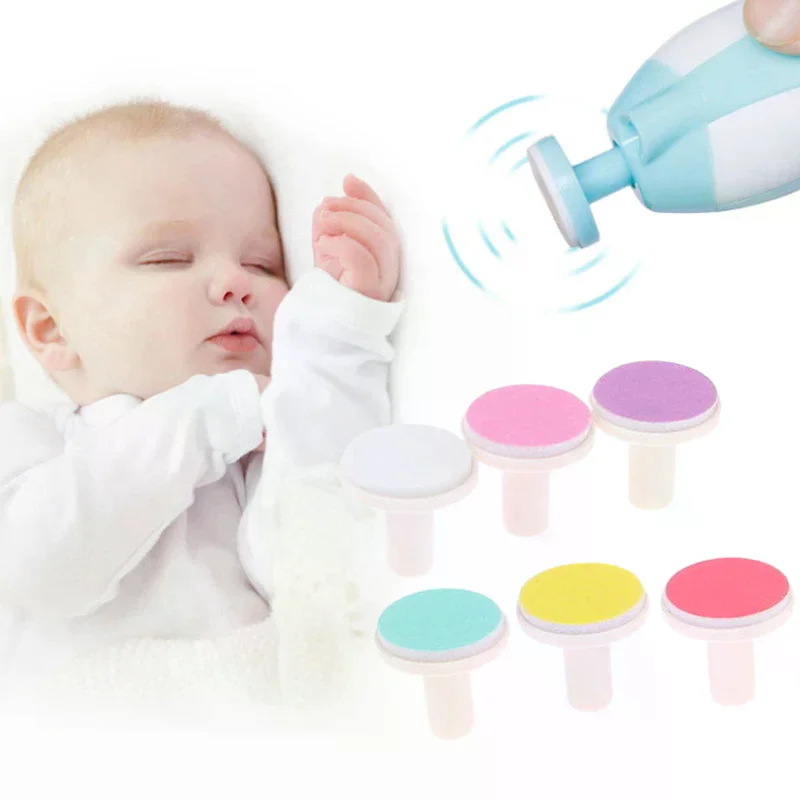 10 個ネイル研削ヘッドベビーネイルファイルパッド電動ネイルトリマー交換パッド子供新生児幼児用