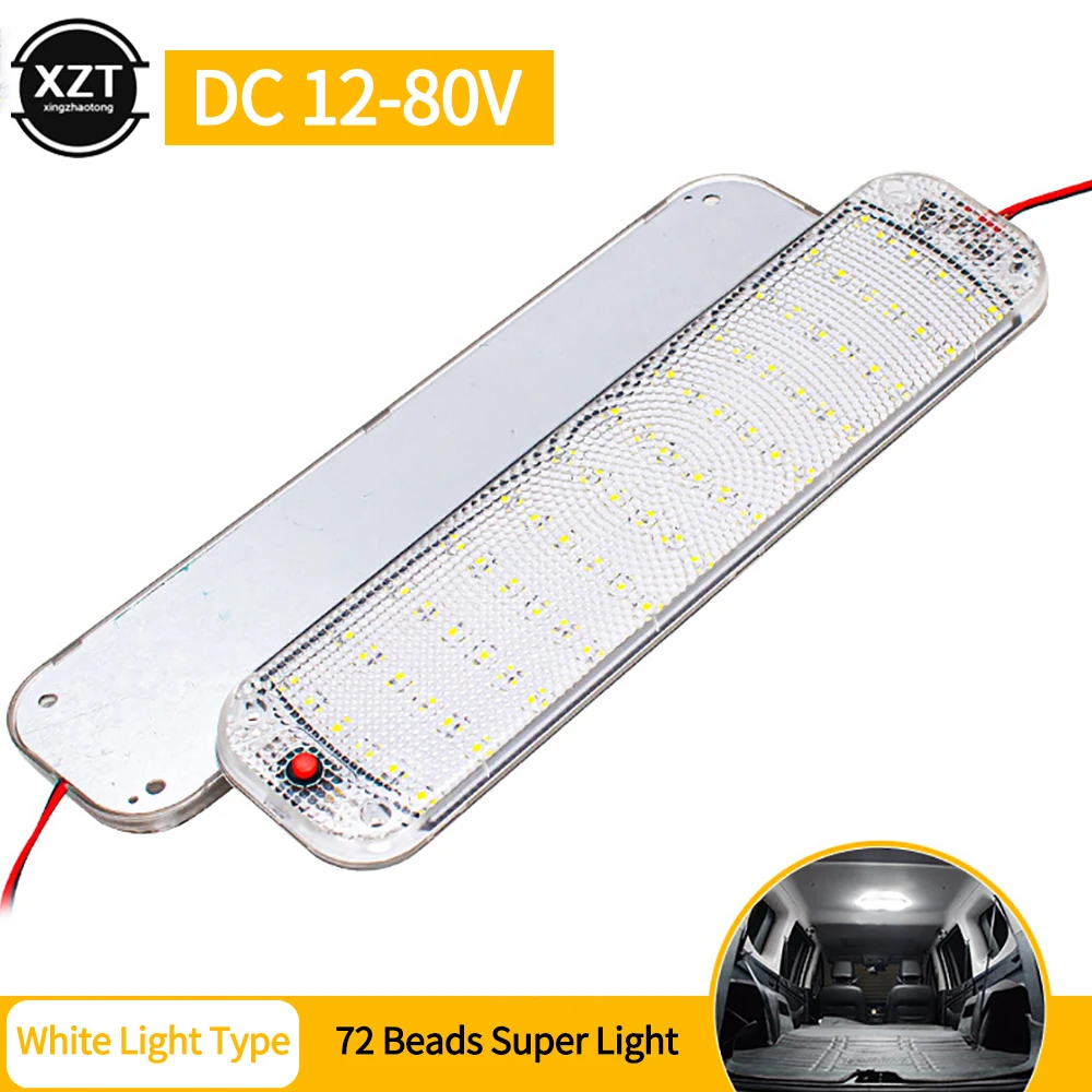 Van 72led Trunk Light Truck Car 12-80v Cab Reading Light Rv Light High Brightness Van Light