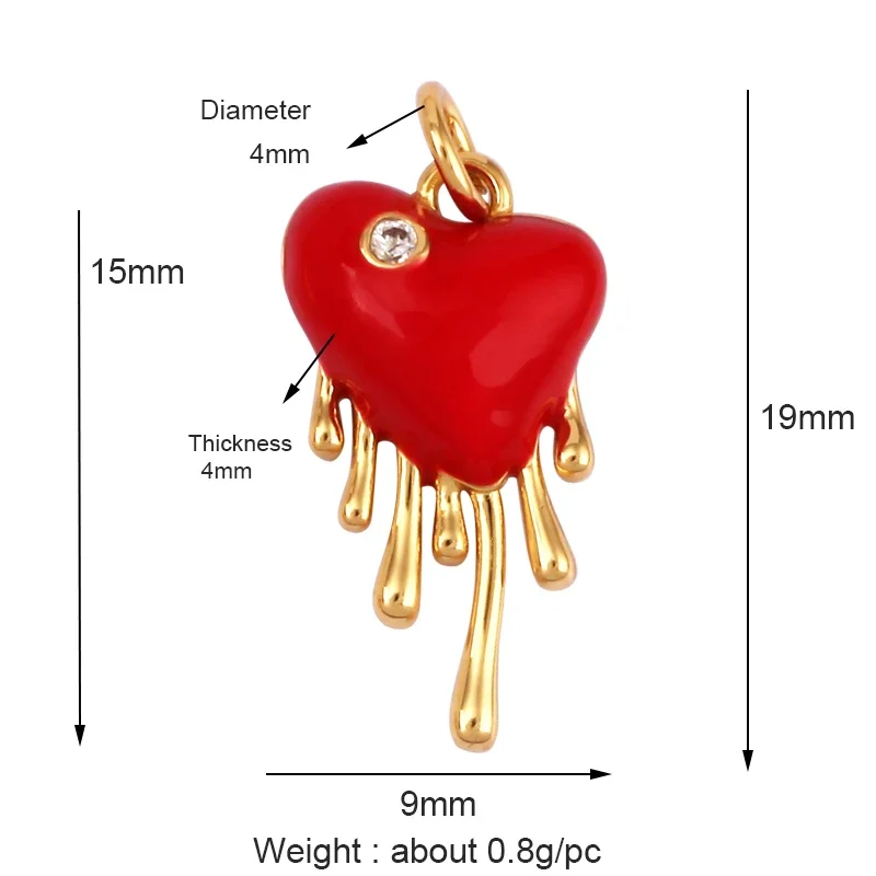 Wholesale Custom Selection -- Red Heart Turtle Star Bee Charm Pendant,18K Gold Plated Jewelry Necklace Bracelet Making Supplies