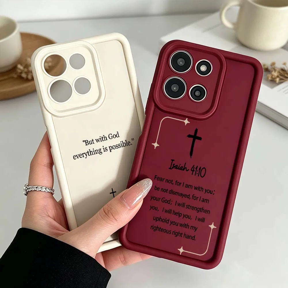 Simple Sacred Cross Pattern For Motorola Moto G86 G85 G56 G35 G34 G32 G24 G06 G05 G04 Edge 70 60 50 Fusion Phone Case Cover