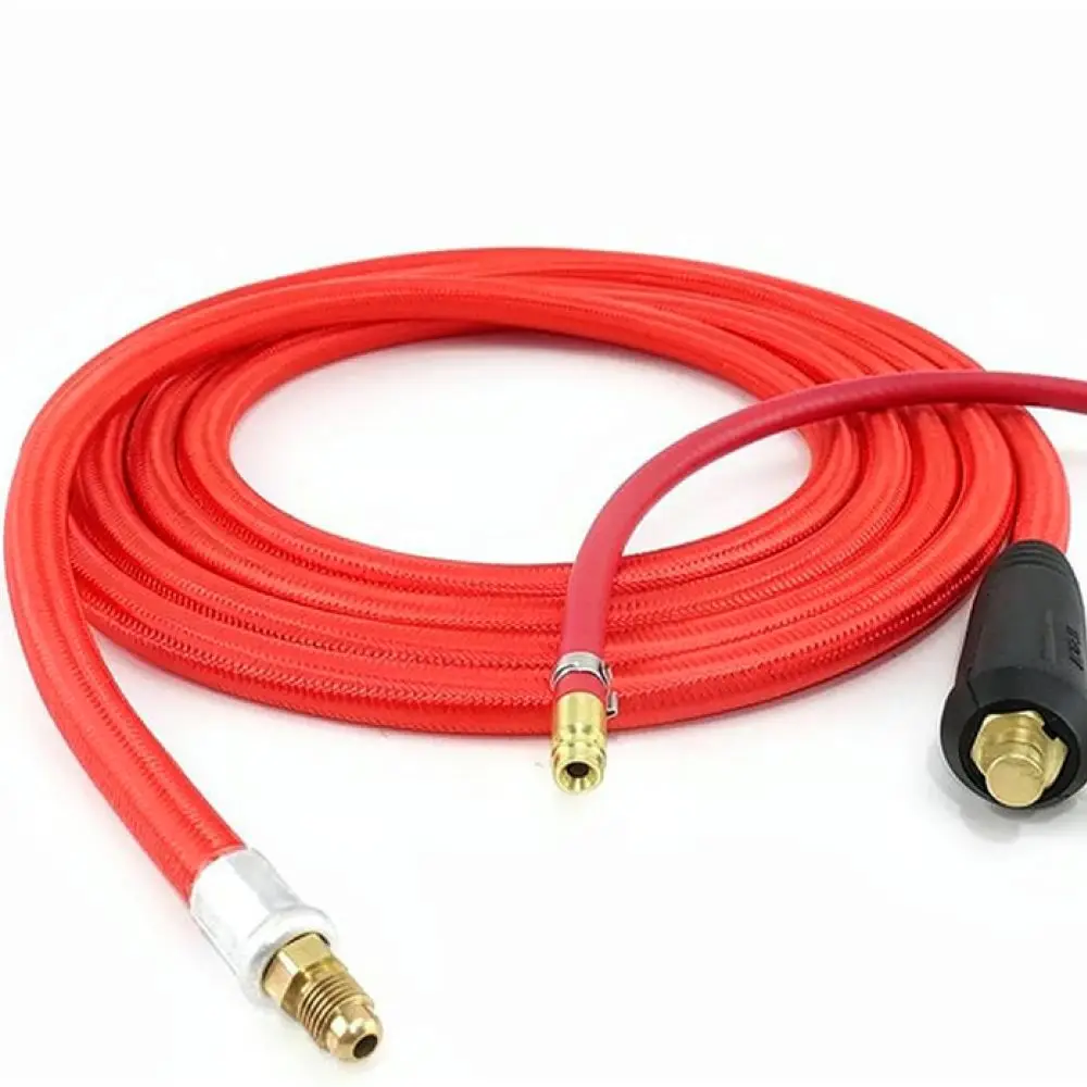 4M WP9 TIG Welding Torch Air Cooled Red Braided Cable Assembly Fast Connector Precision Pipe Metal Fabrication Tooling