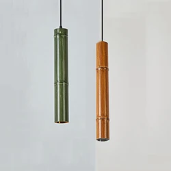 New Chinese Zen Tea Room Bamboo Art Lamp Creative Design Small Fresh Restaurant 5W Aluminum Led Decorative Pendent Lights