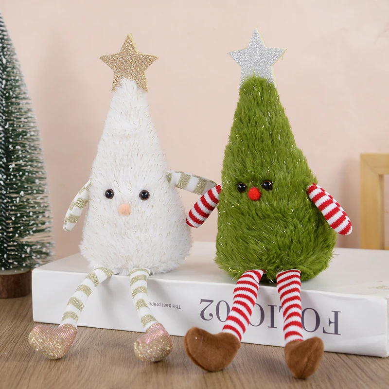 

Cartoon Plush Christmas Tree Doll Hanging Pendant Ornament Cute Tabletop Figurines Home Decoration Holiday Children Toy Presents