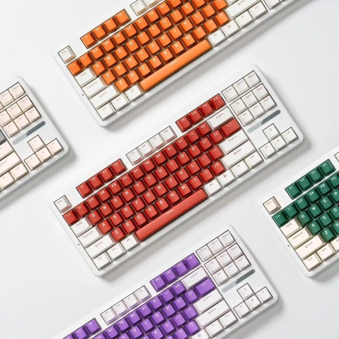 104 Key PBT Keycaps OEM Profile Two-Color Keycaps Set for Cherry MX Switches 61/87/104 Mechanical Keyboard Keycaps Custom DIY