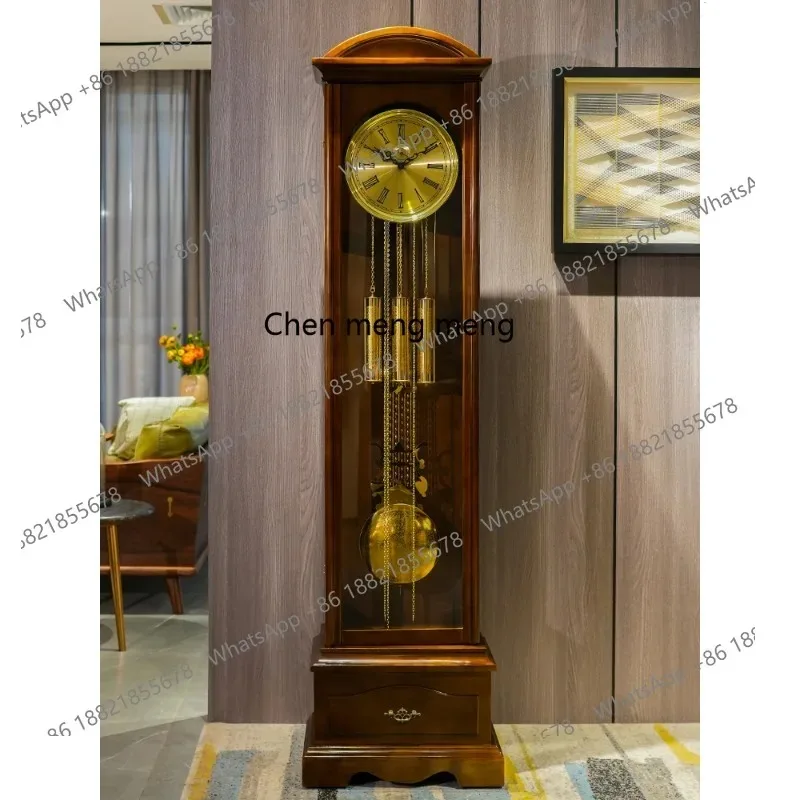 M02 Mechanical floor clock living room decoration household retro American light luxury pendulum clock