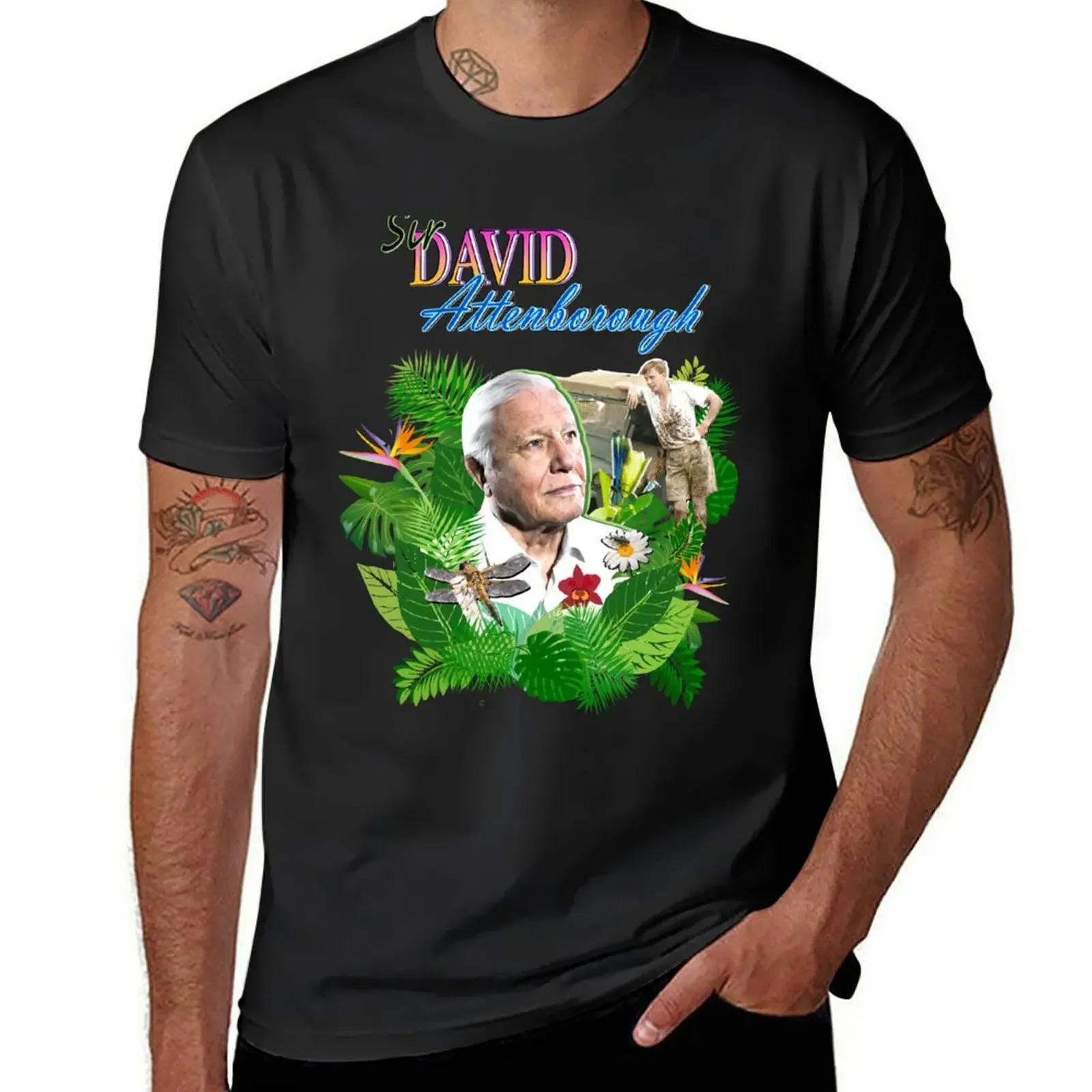 Sir David Attenborough T-Shirt oversized t shirt rapper graphic tees cotton t shirt men