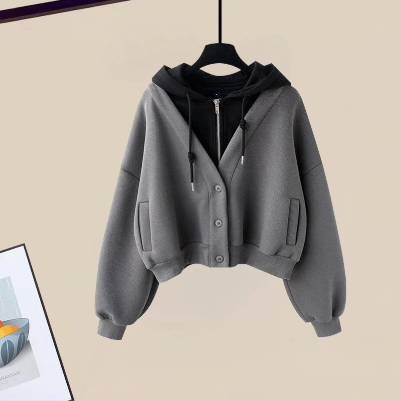 

Американская утепленная флисовая куртка-худи в стиле пэчворк для девочек-подростков, осенне-зимняя, свободная, универсальная верхняя одежда