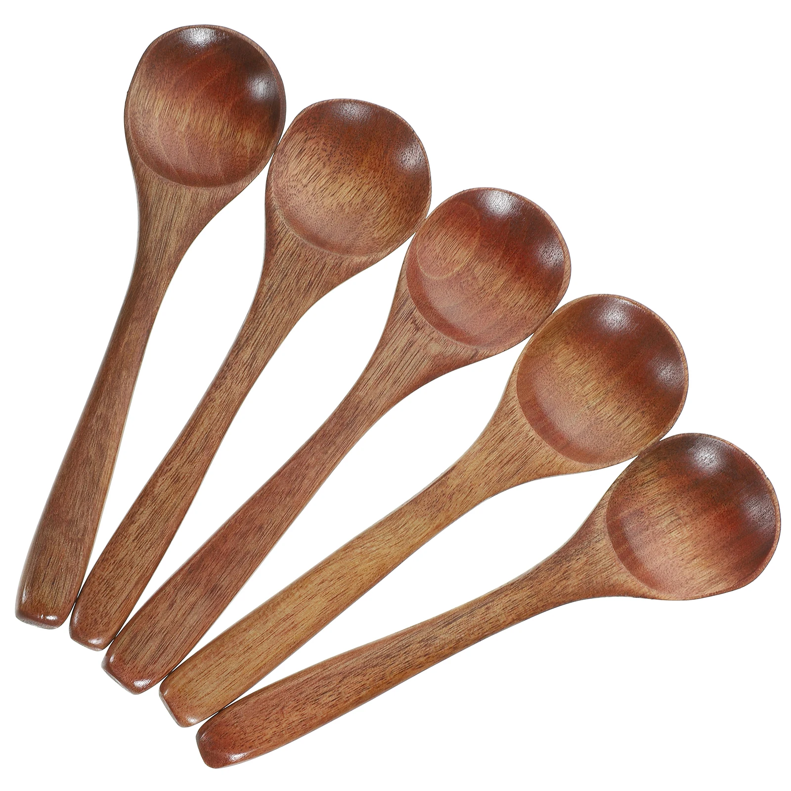 

5Pcs Natural Wood Small Wooden Spoons Simple Plain Ice Cream Dessert Stirring Mixing Coffee Tea Honey Cocktail Spoon