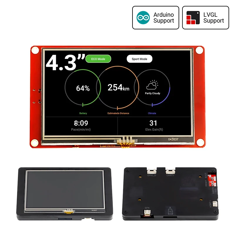 CrowPanel-Módulo de pantalla táctil LCD para Arduino MicroPython, HMI Smart Graphic, 4,3x480, RGB, SPI, TFT, ESP32