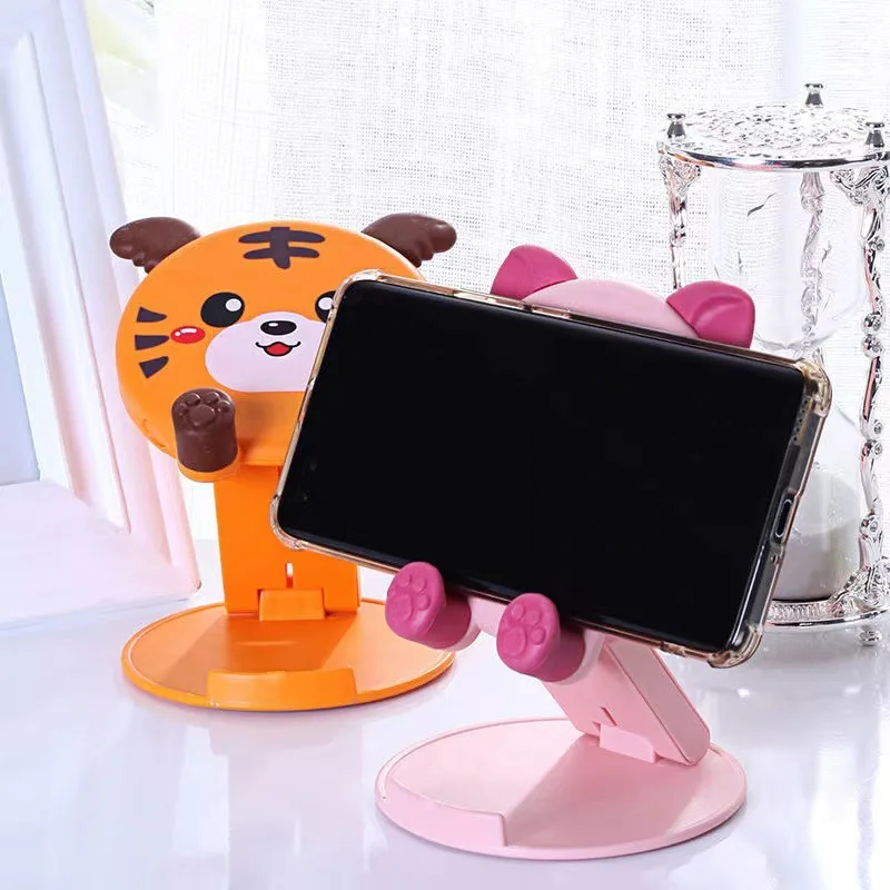 

Cute Cartoon Mobile Phone Bracket Desktop Creative lifting Folding Deformation live Portable lazy Flat Bracket New Collapsible