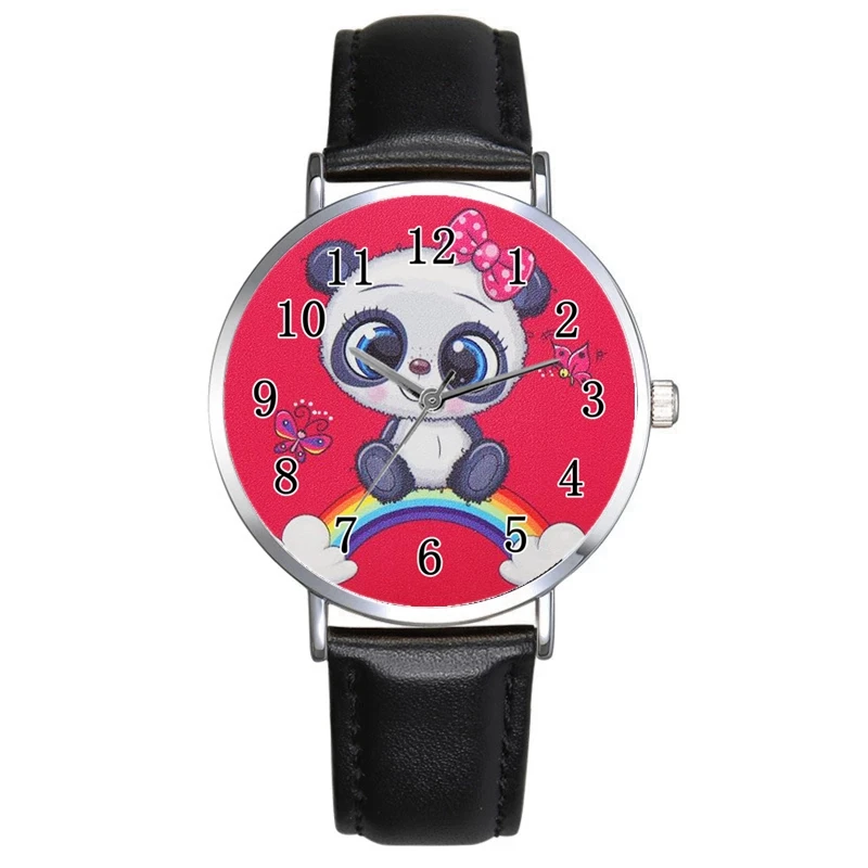 Movie&TV Panda Fashion Cartoon Women's Watch Leather Quartz Wristwatch Gift