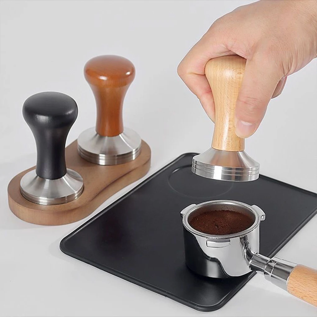 Coffee Tamper Station Essential Barista Tool For Cafe Professionals Professional Grade Tamper 58 5Mm Black