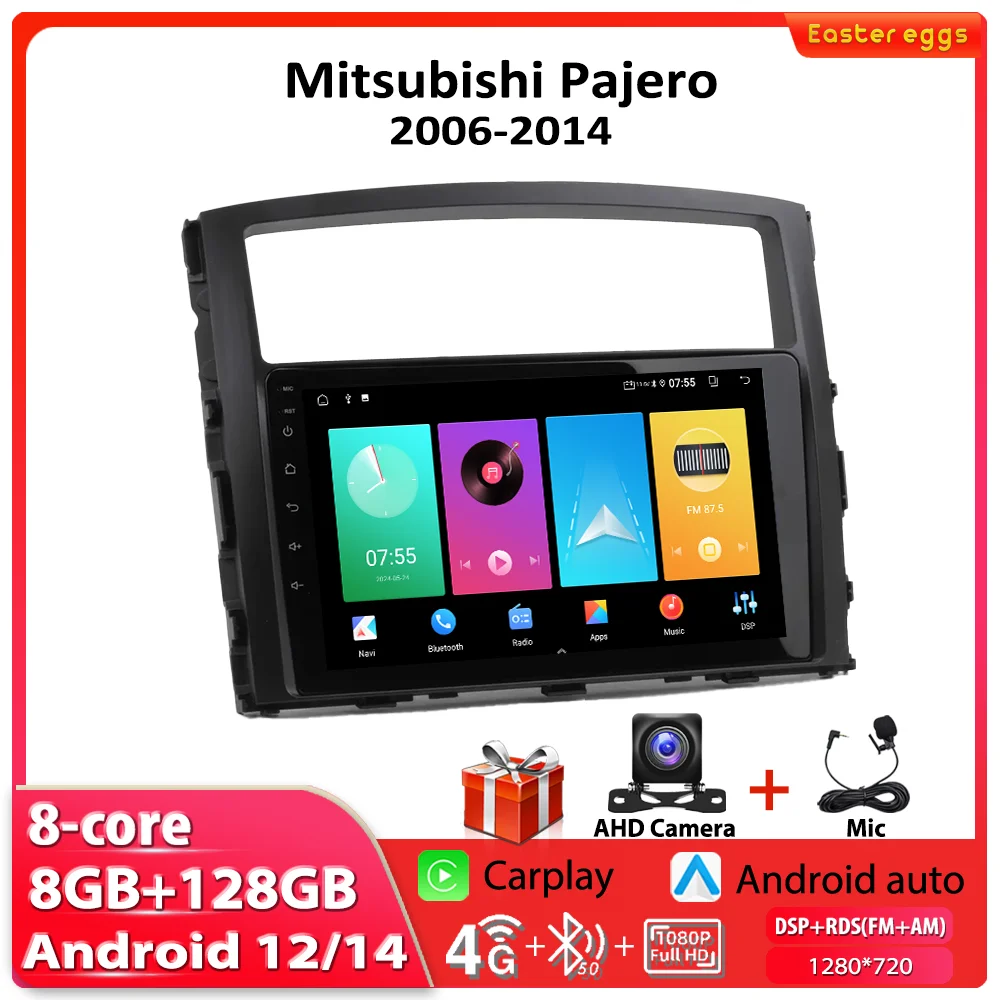 

Carplay Car Radio Android Auto For Mitsubishi Pajero 2006-2014 Multimedia Pideo Player 2din Stereo IPS Screen Head Unit 4G WIFI