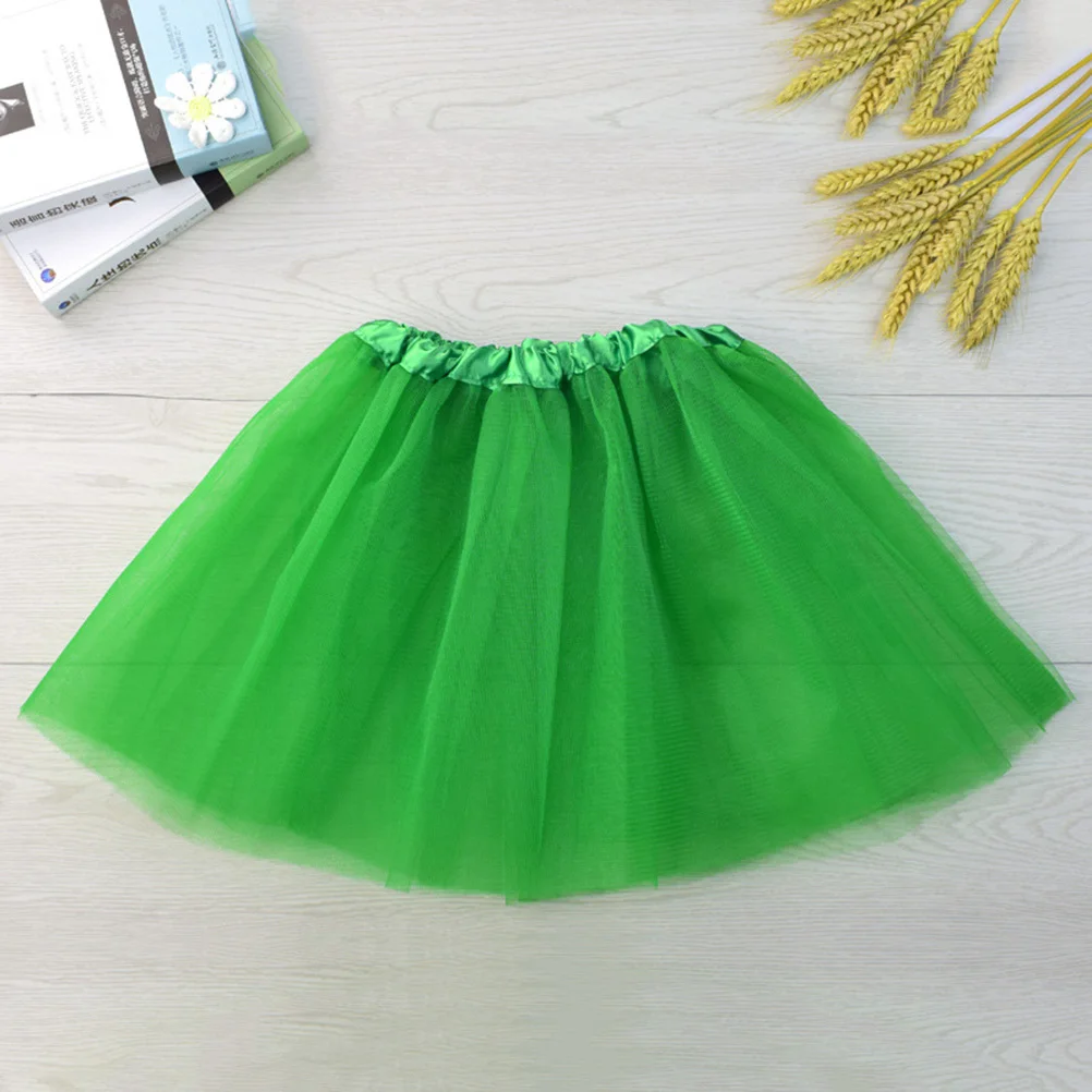 

3 Layers Net Tulle 38Cm Waist 60-65Cm Stretch 28Cm Length Kids Tutu For Dance Costume Halloween Party Role Play Light Green Tutu