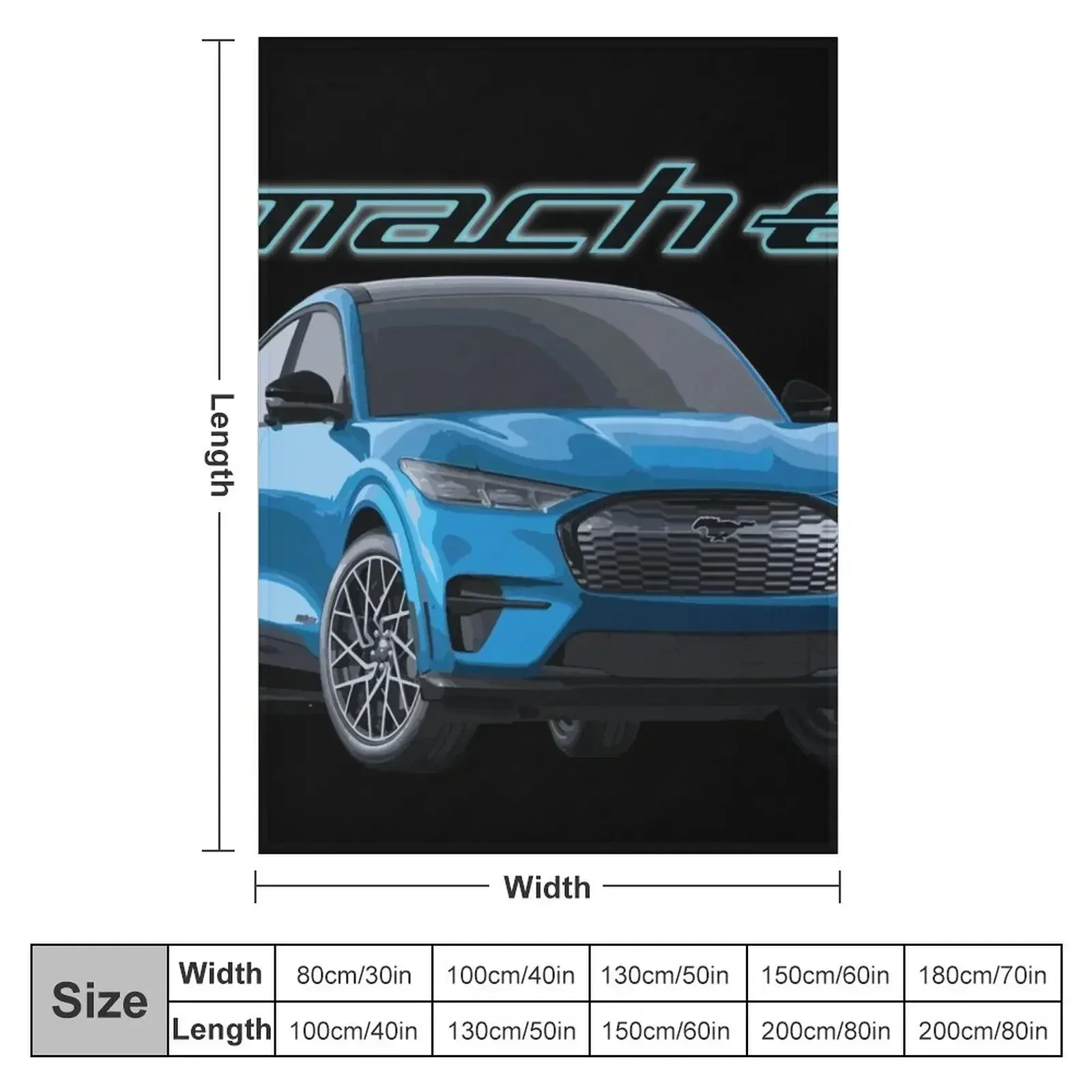 MUSTANG MACH-E GT Grabber Blue Electric Throw Blanket Bed linens blankets ands manga Blankets