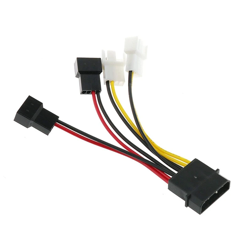 4-Pin Molex To 3-Pin Fan Power Cable Adapter Connector Computer Cooling Fan Cables 12V/5V DC For CPU PC Case Fan