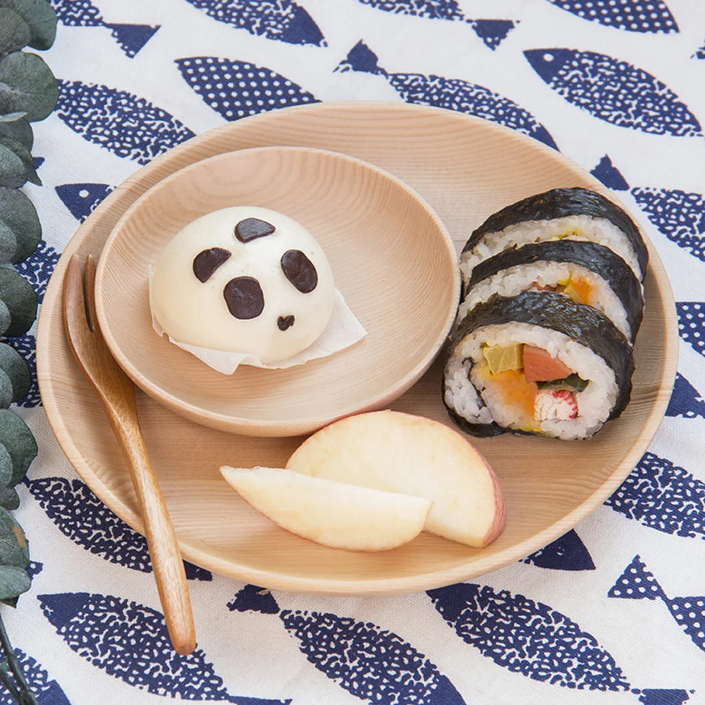 

Round Wooden Dinner Plates 18x2cm Ecofriendly Delicate Dinnerware Utensils for Daily Entertaining Holiday Meals