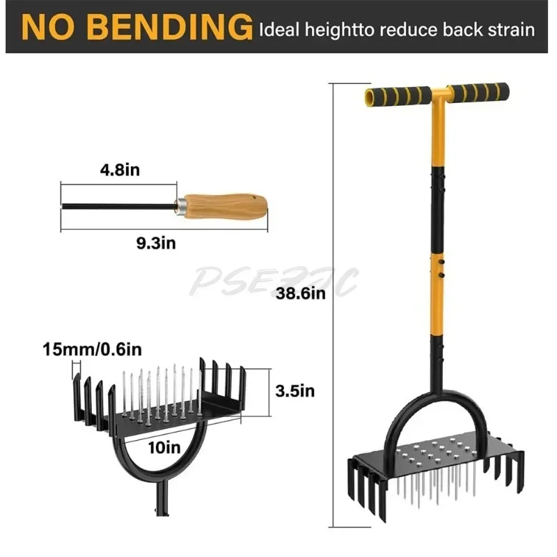 2-in-1 Gardening Outdoor Portable Soil Loosening and Turning Machine Lawn Nail Manual Tool