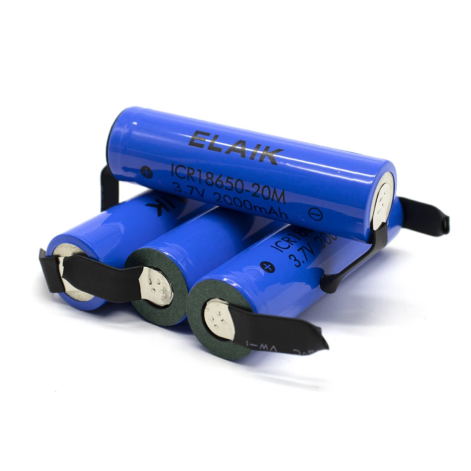 ICR18650-20M baterai isi ulang 3.7V 2000mAh 18650 baterai lithium-ion isi ulang senter lampu kuat + nikel DIY