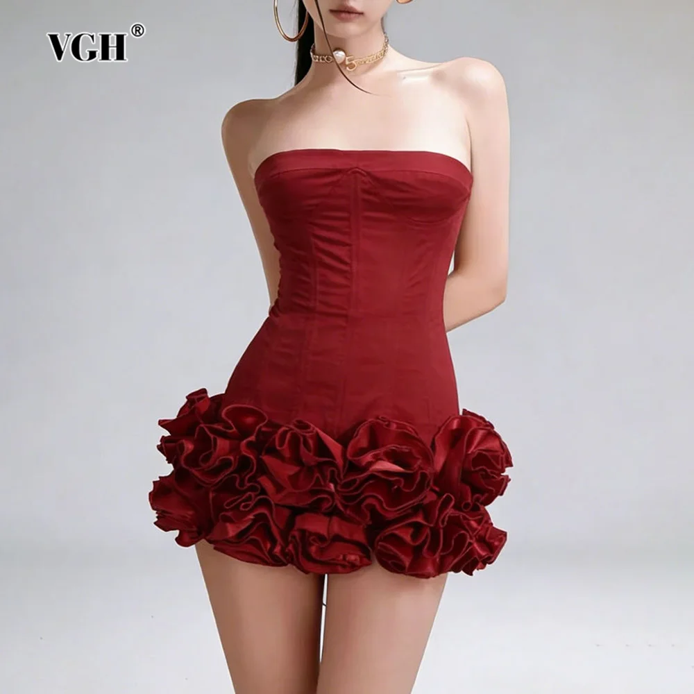 

VGH милые винтажные однотонные мини-платья для женщин с квадратным воротником без рукавов и высокой талией, дизайнерское вечернее платье со складками, женская мода
