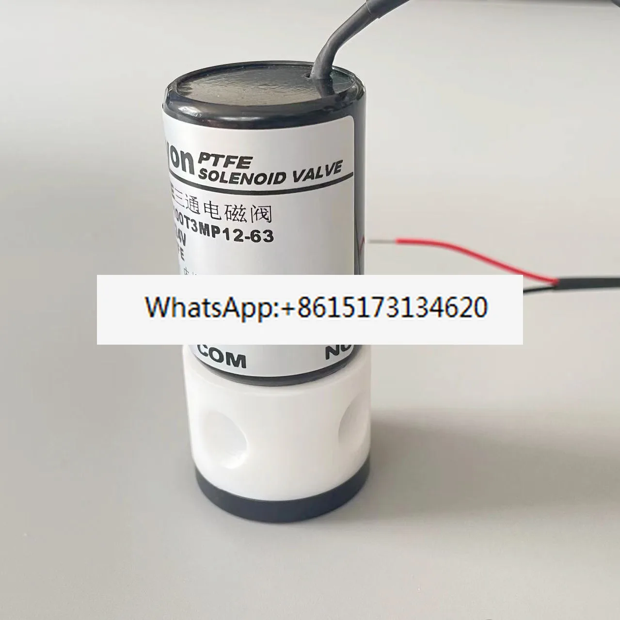 فصل النفايات السائل صمام الملف اللولبي ثلاثي الاتجاه HY100T3MP12-63 واجهة G1/8 PTFE صمام ثلاثي الاتجاه