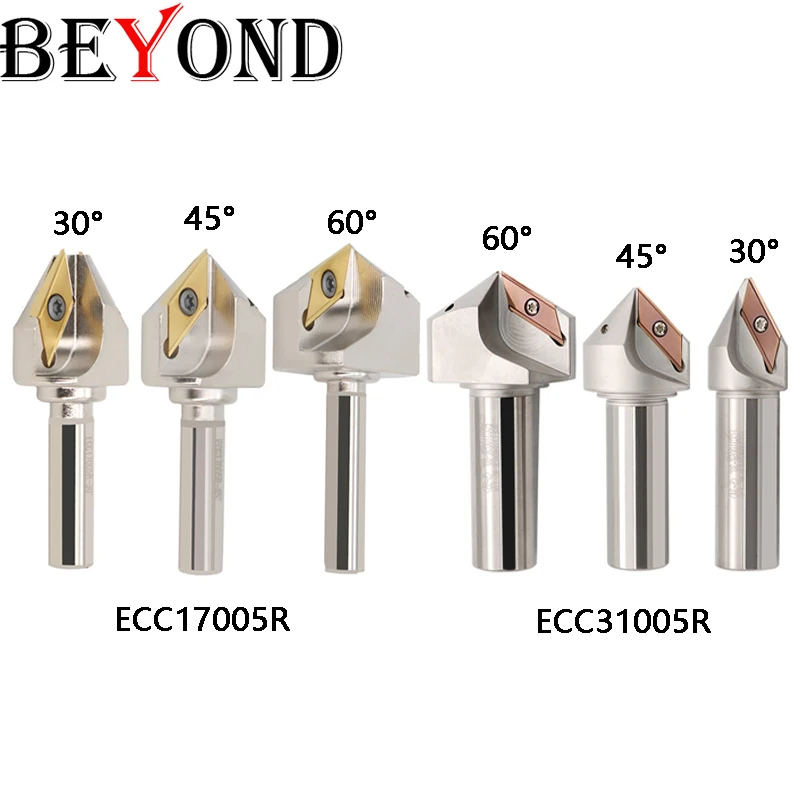 BEYOND ECC31005R ECC17005R 30 45 60 Degrees Milling Chamfering Arbor Tools ECC CNC Inserts XCET310404 XCET170402 Holder XCET