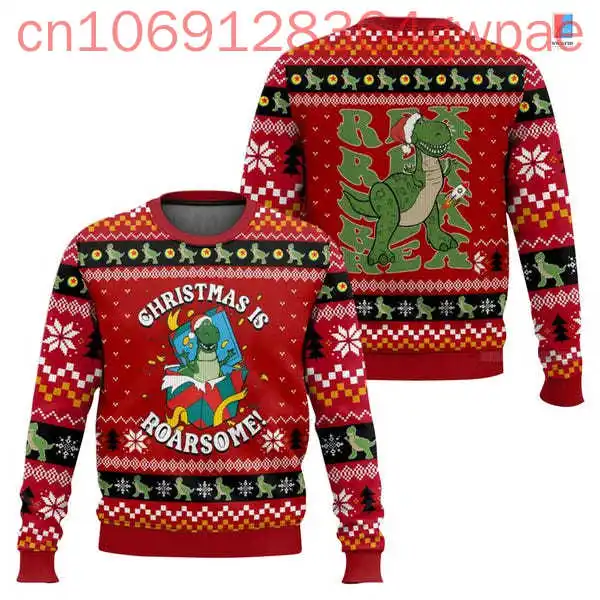 Toy Story Stawberry Bear Christmas Ugly Sweater Men's Women's Casual Sweatshirts Disney 3D Print Fashion Christmas Ugly Sweater