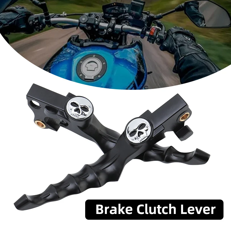 Motorcycle Chrome Black Brake Clutch Levers Skull Zombie Handle For Harley Sportster 04-22 XL883 XL1200 48 72 883 1200 Custom