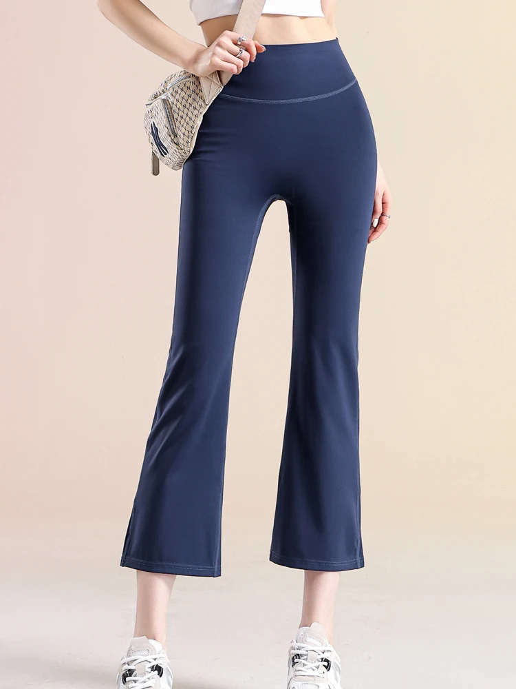 High Waist Yoga Pants Women's Summer Thin Leggings Fitn Running Sports Bells Pants Tummy Control Butt Lifting