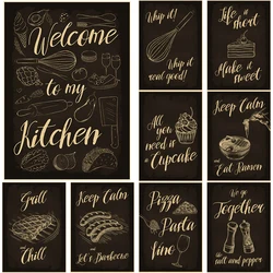 Vintage Kitchen Food Chalkboard Posters Bar Restaurant Interior Poster Home Room Decor Painting Retro Prints Art Wall Picture