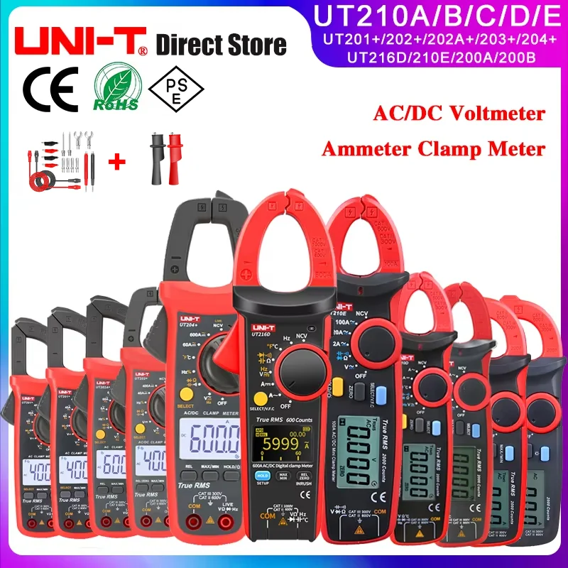 UNI-T UT210E UT202A UT204 Plus miernik cęgowy AC/DC woltomierz cyfrowy amperomierz szczypce multimetr profesjonalny multitester elektryczny