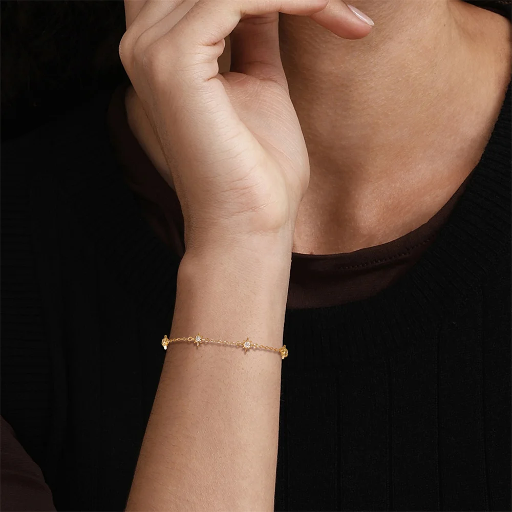 

AIDE S925 стерлингового серебра новый многофункциональный аксессуар восьмиконечная звезда браслет с бриллиантами для женщин элитные ювелирные изделия в подарок