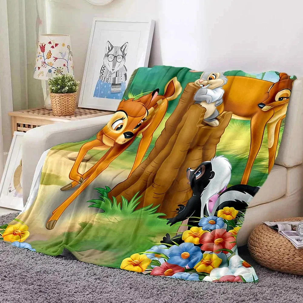 Disney Bambi Blanket, Cute Flannel, 4 Seasons, Travel, Camping, Office, Home, Sofa Bed, Custom Size Available