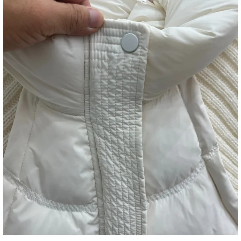 Women's Autumn Winter New Down Jacket Vest Short Hooded Thicken Knitted Wool White Duck Down Waistcoat Outerwear Sleeveless Top