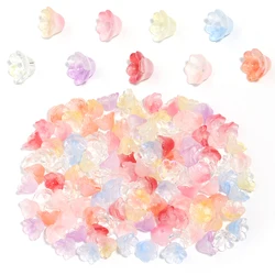 50pcs/Lot Color Lampwork Flower Beads Glass Bell Orchid Spacer Bead Caps for DIY Charm Bracelet Necklace Jewelry Making Findings