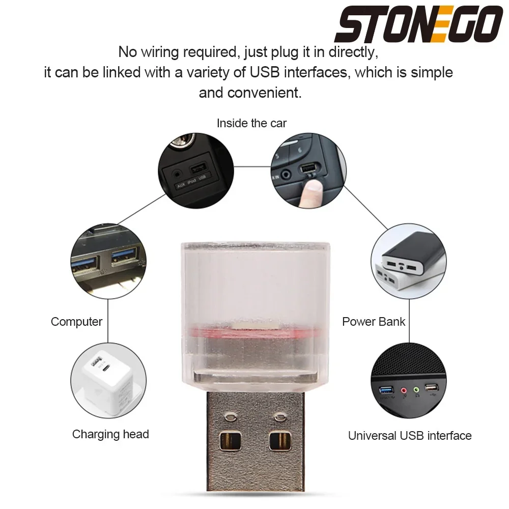 USB LED Atmosphere Light Mini Decorative Ambient Lamp for Car Desktop Wall Home Decoration 5V Plug-In Lighting