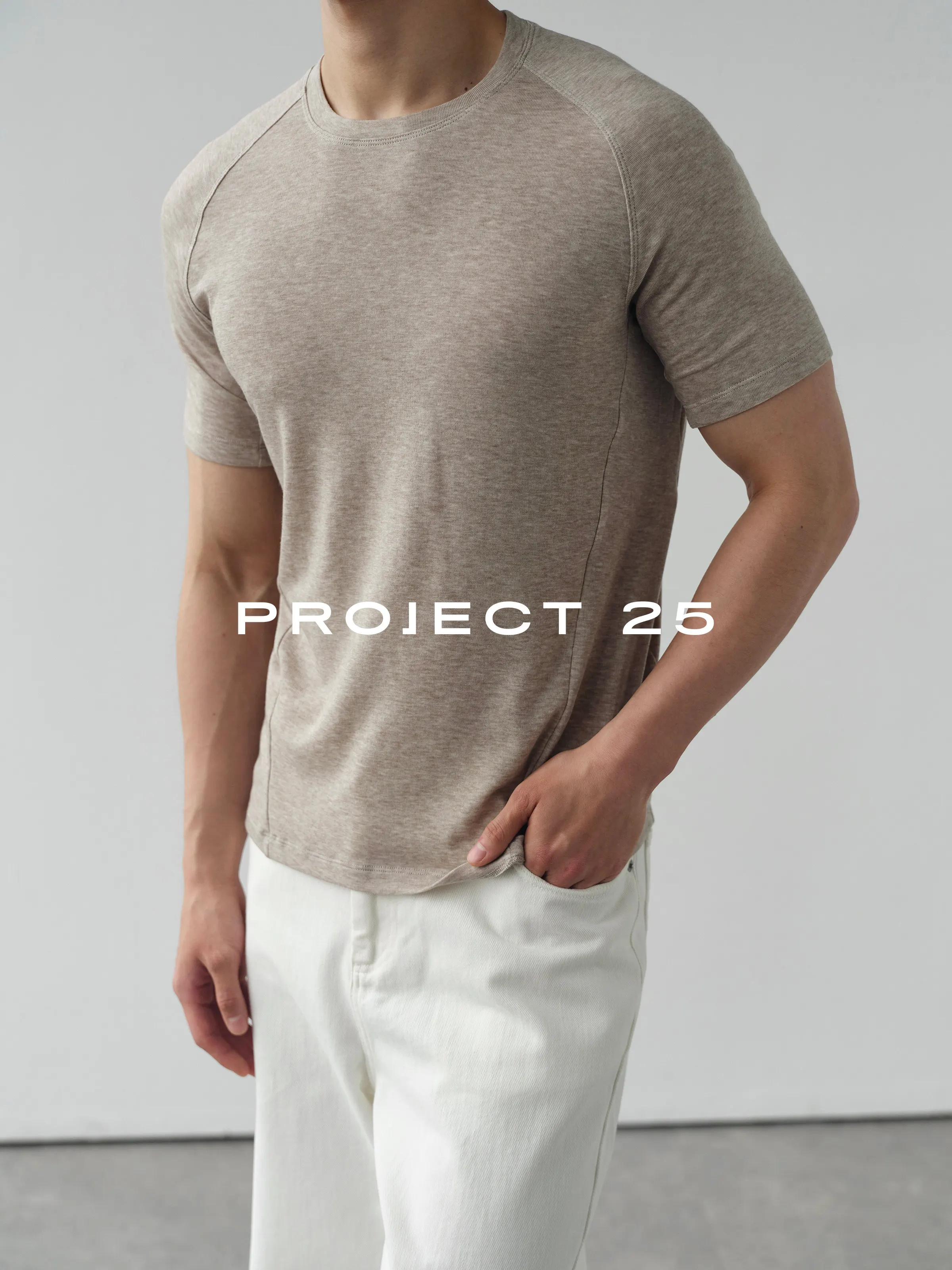 PROJECT 25 Men's 18.5μm Merino Wool T-Shirt High Stretch Moisture Wicking Breathable Soft Short